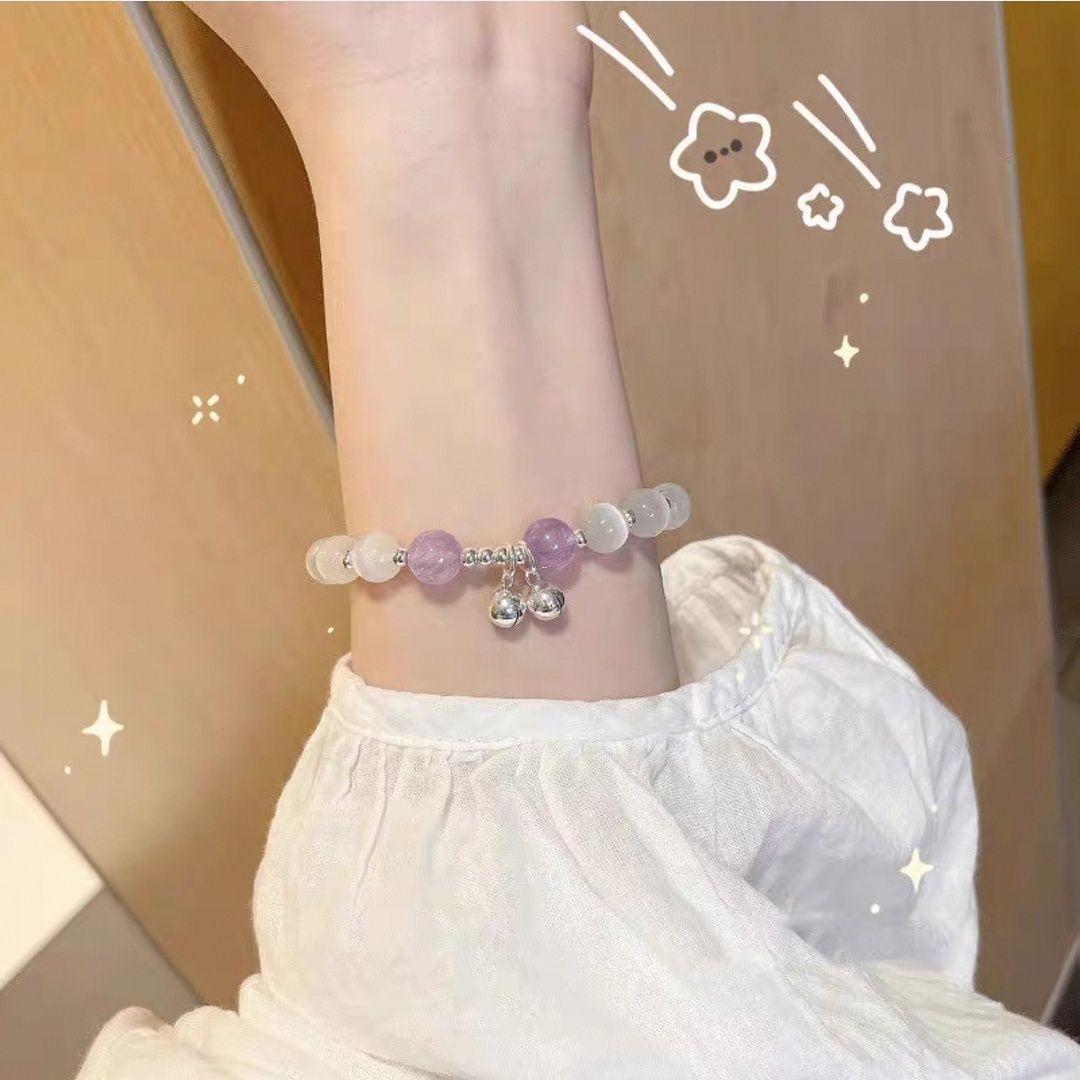 Little Red Book Explosive Style National Style Lucid Cat Beaded Bracelet Charcoal Burned Cat Claw Imitation White Jade Bodhi Light Luxury for Niche Students