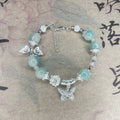 Little Red Book Explosive Style National Style Lucid Cat Beaded Bracelet Charcoal Burned Cat Claw Imitation White Jade Bodhi Light Luxury for Niche Students
