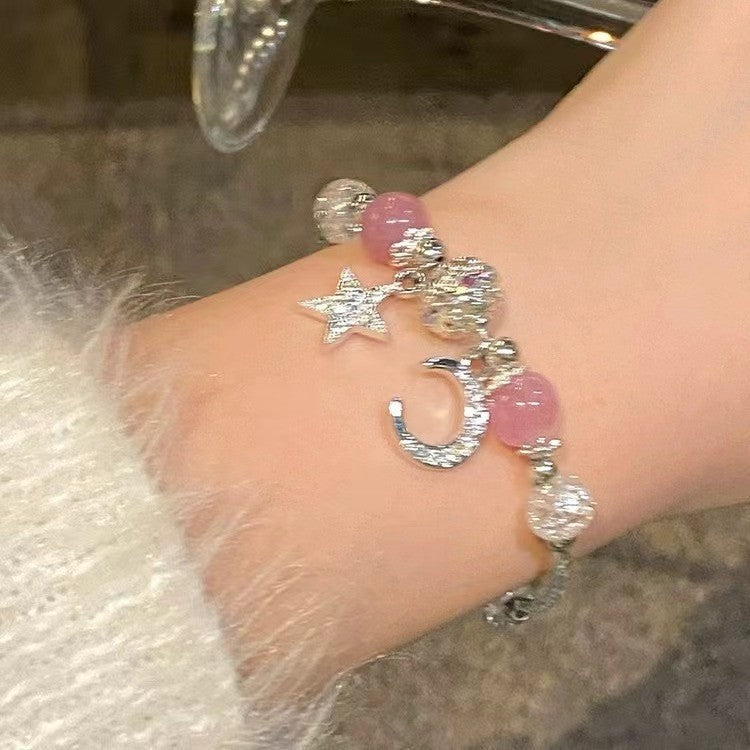 Little Red Book Explosive Style National Style Lucid Cat Beaded Bracelet Charcoal Burned Cat Claw Imitation White Jade Bodhi Light Luxury for Niche Students