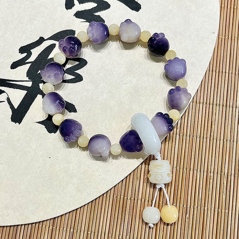 Natural Bodhi root bracelet cute cat claw design bracelet sweet beauty Little Red Book Live supply Wenwan bracelet