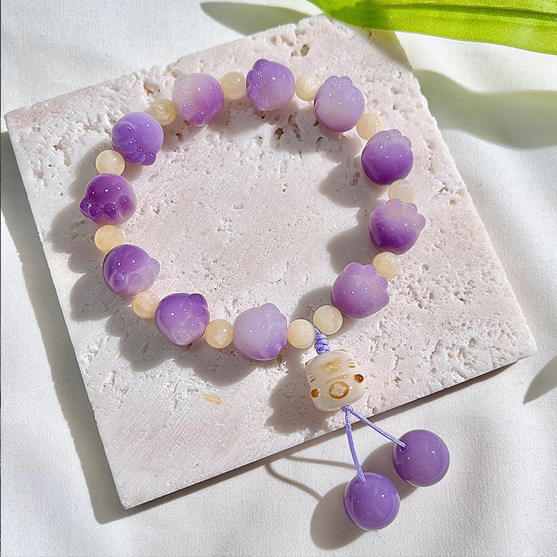 Natural Bodhi root bracelet cute cat claw design bracelet sweet beauty Little Red Book Live supply Wenwan bracelet