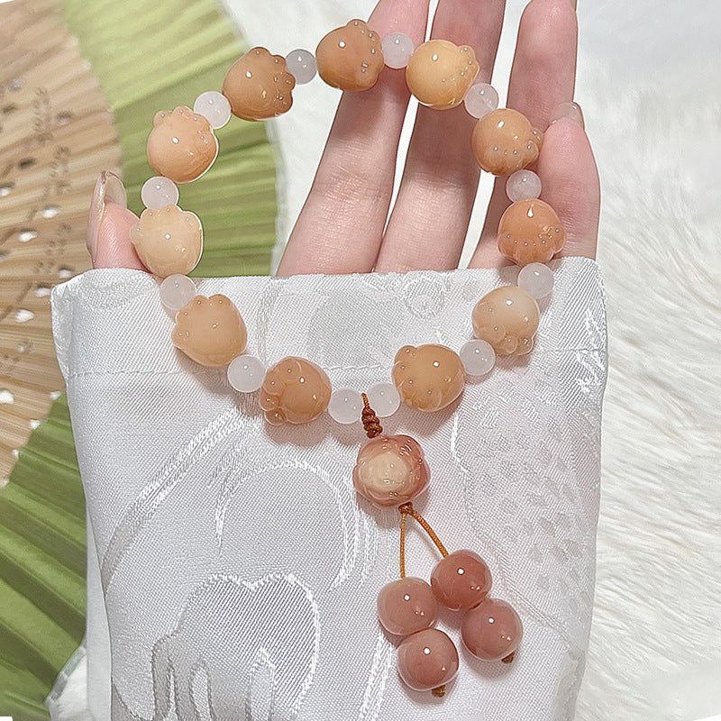 Natural Bodhi root bracelet cute cat claw design bracelet sweet beauty Little Red Book Live supply Wenwan bracelet