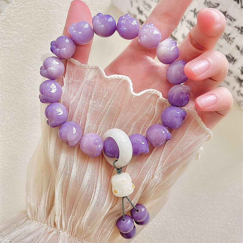 Natural Bodhi root bracelet cute cat claw design bracelet sweet beauty Little Red Book Live supply Wenwan bracelet