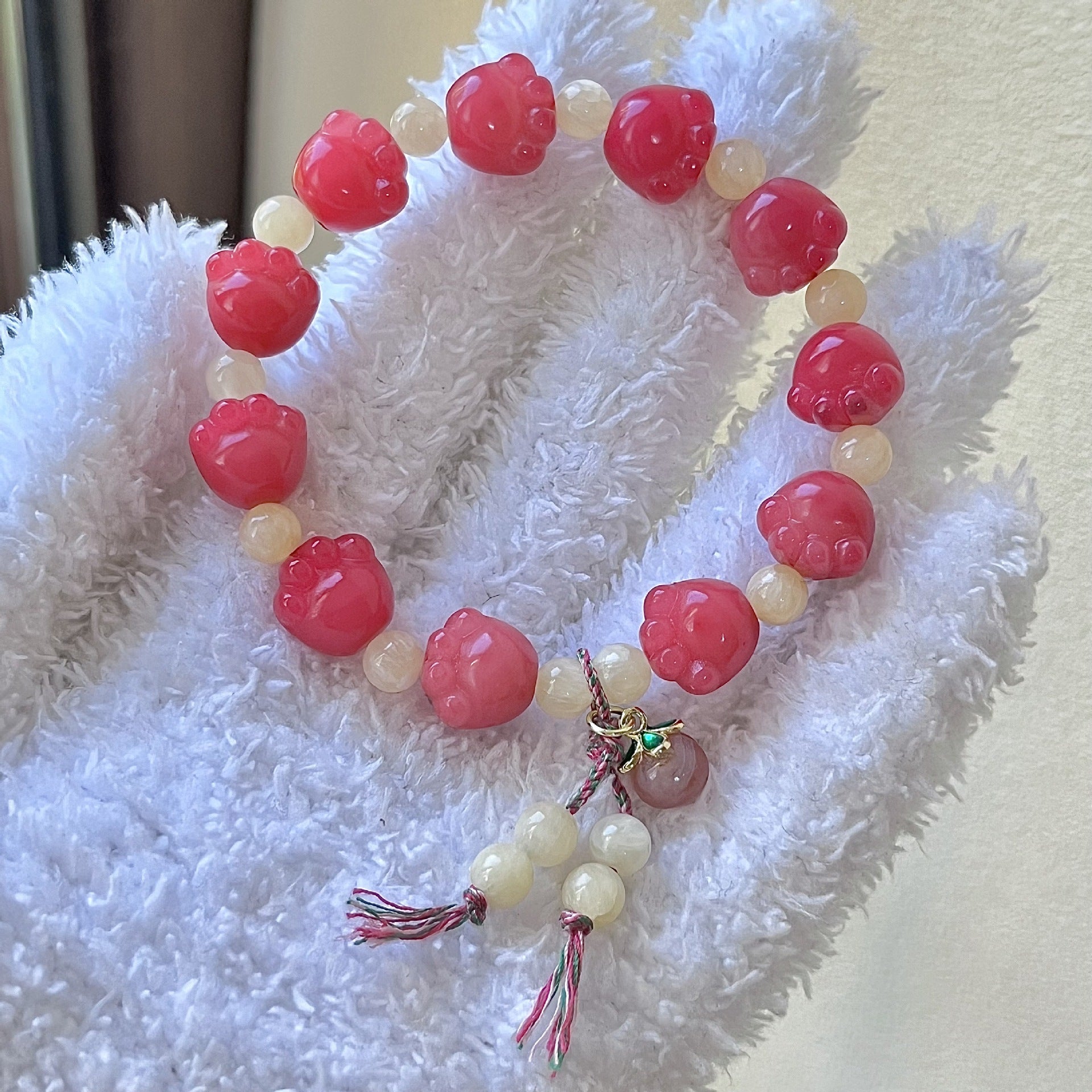 Natural Bodhi root bracelet cute cat claw design bracelet sweet beauty Little Red Book Live supply Wenwan bracelet