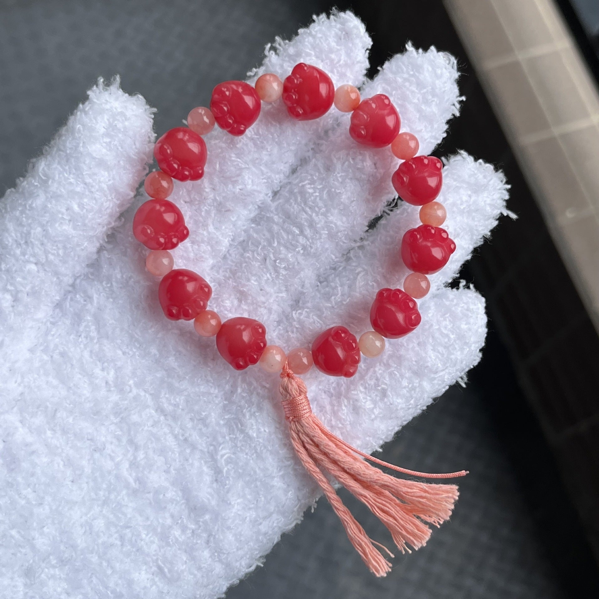 Natural Bodhi root bracelet cute cat claw design bracelet sweet beauty Little Red Book Live supply Wenwan bracelet