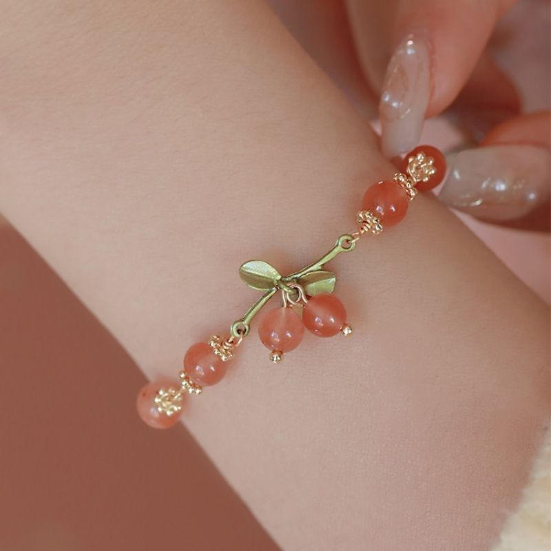 Little Red Book Explosive Style National Style Lucid Cat Beaded Bracelet Charcoal Burned Cat Claw Imitation White Jade Bodhi Light Luxury for Niche Students