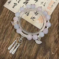 Little Red Book Explosive Style National Style Lucid Cat Beaded Bracelet Charcoal Burned Cat Claw Imitation White Jade Bodhi Light Luxury for Niche Students