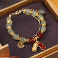 Little Red Book Explosive Style National Style Lucid Cat Beaded Bracelet Charcoal Burned Cat Claw Imitation White Jade Bodhi Light Luxury for Niche Students