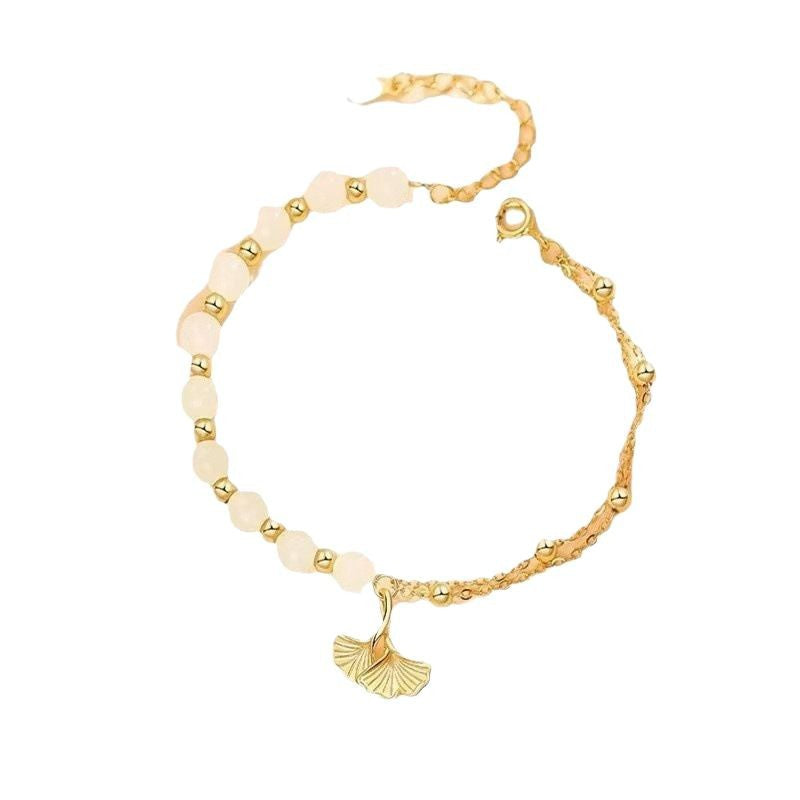 Little Red Book Explosive Style National Style Lucid Cat Beaded Bracelet Charcoal Burned Cat Claw Imitation White Jade Bodhi Light Luxury for Niche Students