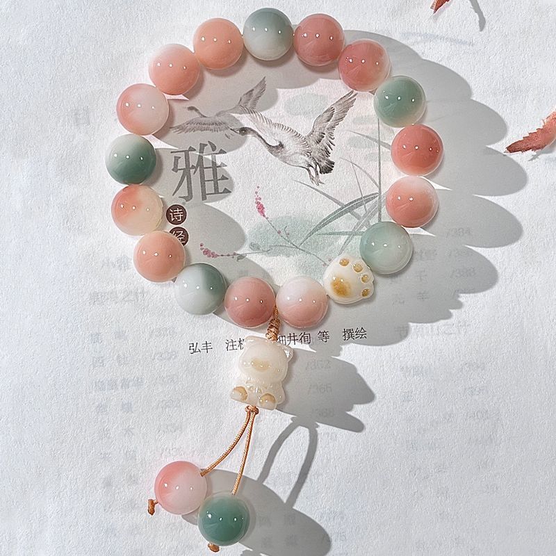 Natural Bodhi root bracelet cute cat claw design bracelet sweet beauty Little Red Book Live supply Wenwan bracelet