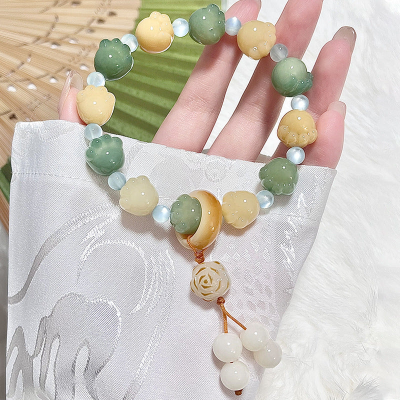 Natural Bodhi root bracelet cute cat claw design bracelet sweet beauty Little Red Book Live supply Wenwan bracelet